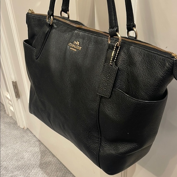 Coach Black Leather Tote - Picture 4 of 9